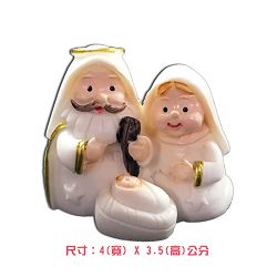 超迷你Q版聖嬰三口之家(鬍子款)--無包裝