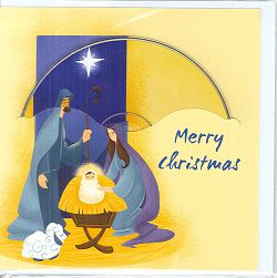 MERRY CHRISTMAS(黃色馬槽) 卡片CD/聖誕節CM084X