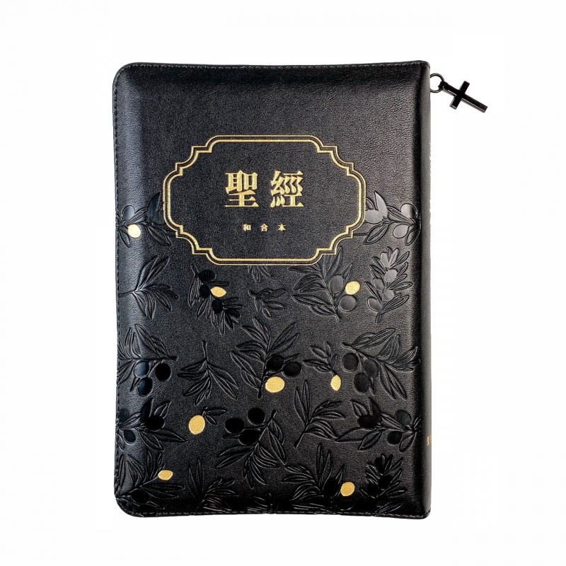 聖經/SR67ARTIZ1.101/皮面壓紋拉鍊索引(黑橄欖/金)