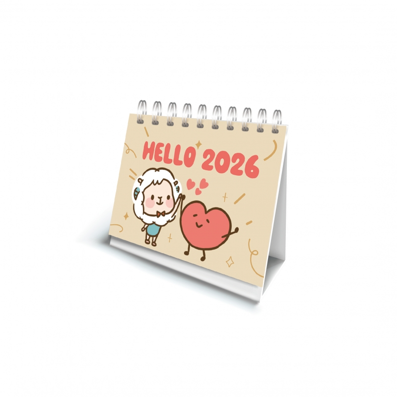 2026桌曆-福氣羊-手繪迷你經文桌曆