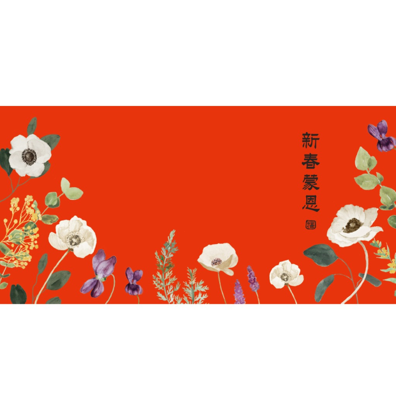 新春蒙恩/手繪西式紅包袋(橫) 6入