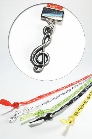 救恩五色緞帶書籤--敬拜音符