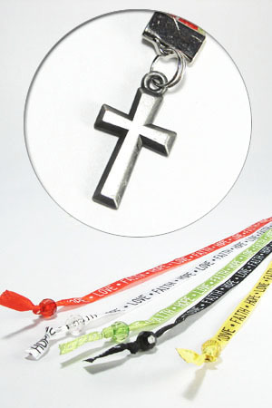 救恩五色緞帶書籤--基督十架